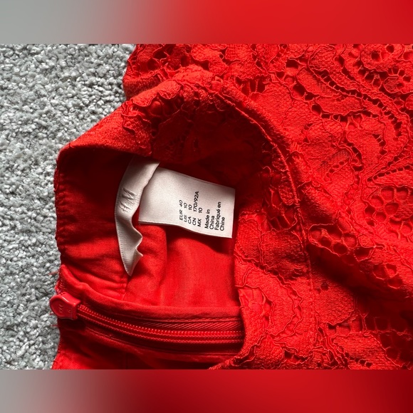 H&M orange lace asymmetric dress sz 10 - Picture 12 of 12